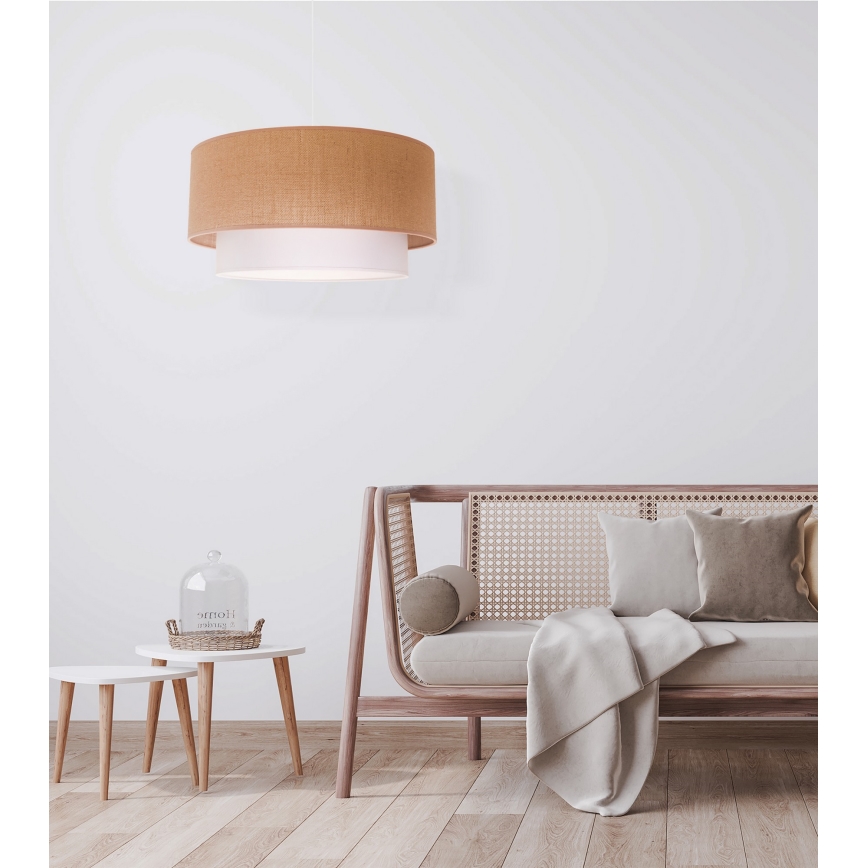 Duolla - Hängeleuchte BOHO 1xE27/40W/230V d 45 cm beige/weiß