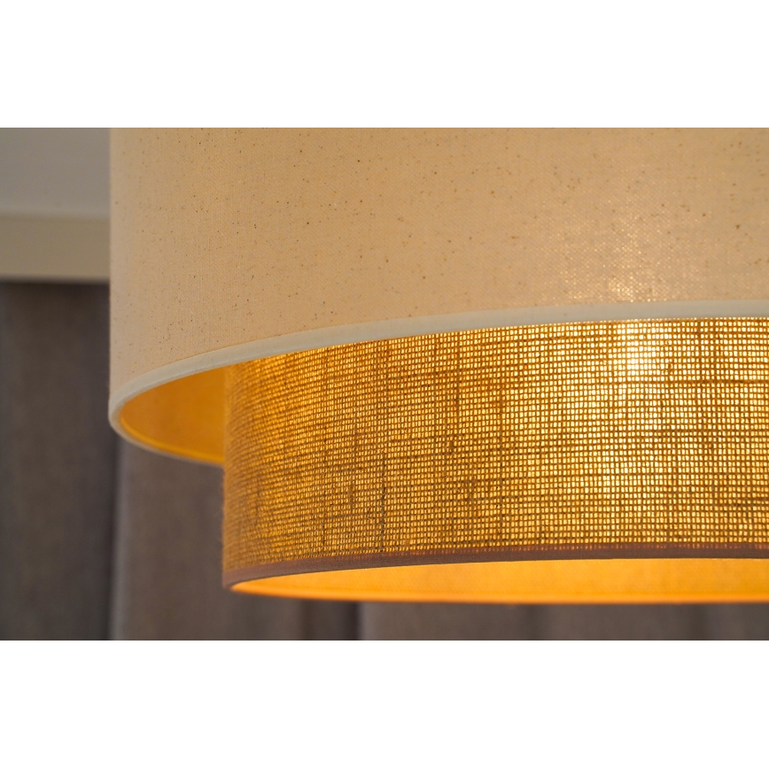 Duolla - Hängeleuchte BOHO 1xE27/40W/230V d 45 cm cremefarben/braun
