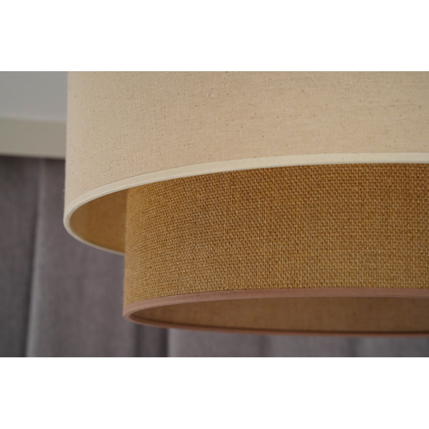Duolla - Hängeleuchte BOHO 1xE27/40W/230V d 45 cm cremefarben/braun