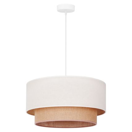 Duolla - Hängeleuchte BOHO 1xE27/40W/230V d 45 cm cremefarben/braun