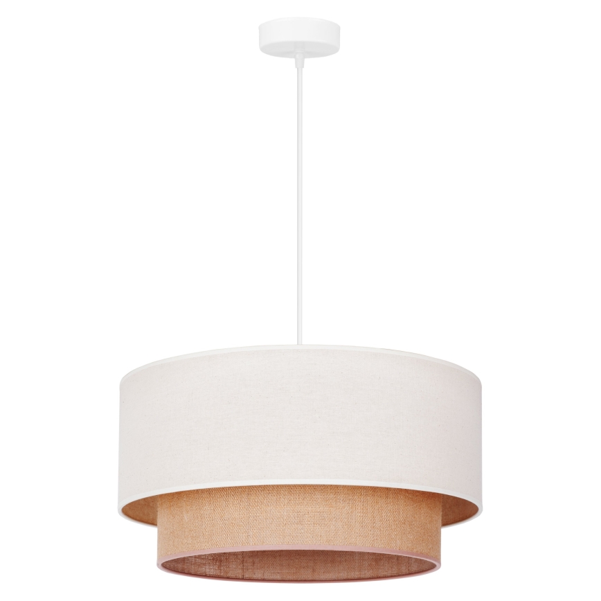 Duolla - Hängeleuchte BOHO 1xE27/40W/230V d 45 cm cremefarben/braun