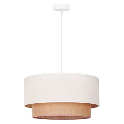 Duolla - Hängeleuchte BOHO 1xE27/40W/230V d 45 cm cremefarben/braun