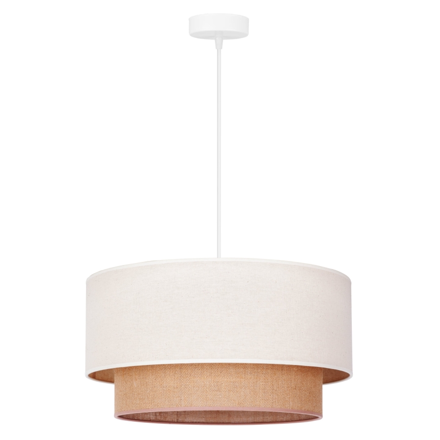 Duolla - Hängeleuchte BOHO 1xE27/40W/230V d 45 cm cremefarben/braun
