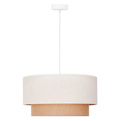Duolla - Hängeleuchte BOHO 1xE27/40W/230V d 45 cm cremefarben/braun