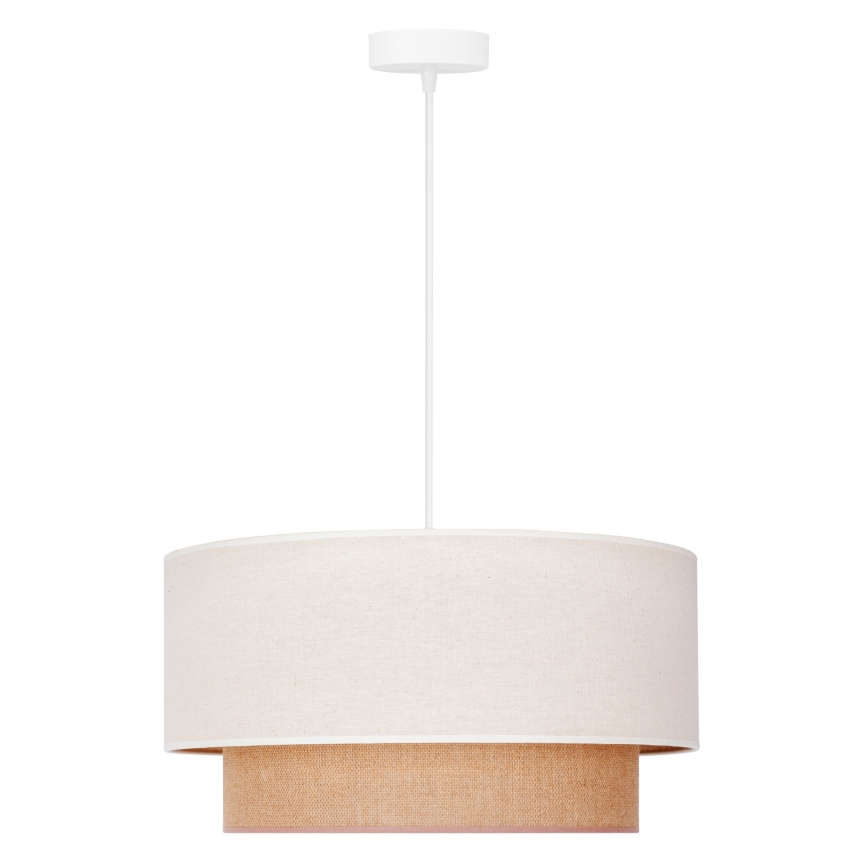 Duolla - Hängeleuchte BOHO 1xE27/40W/230V d 45 cm cremefarben/braun