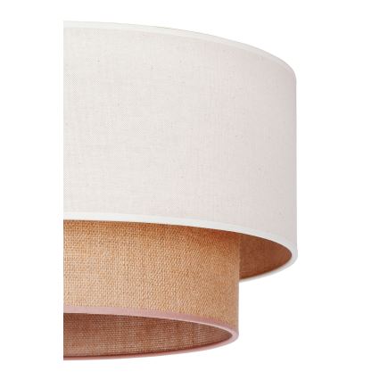 Duolla - Hängeleuchte BOHO 1xE27/40W/230V d 45 cm cremefarben/braun