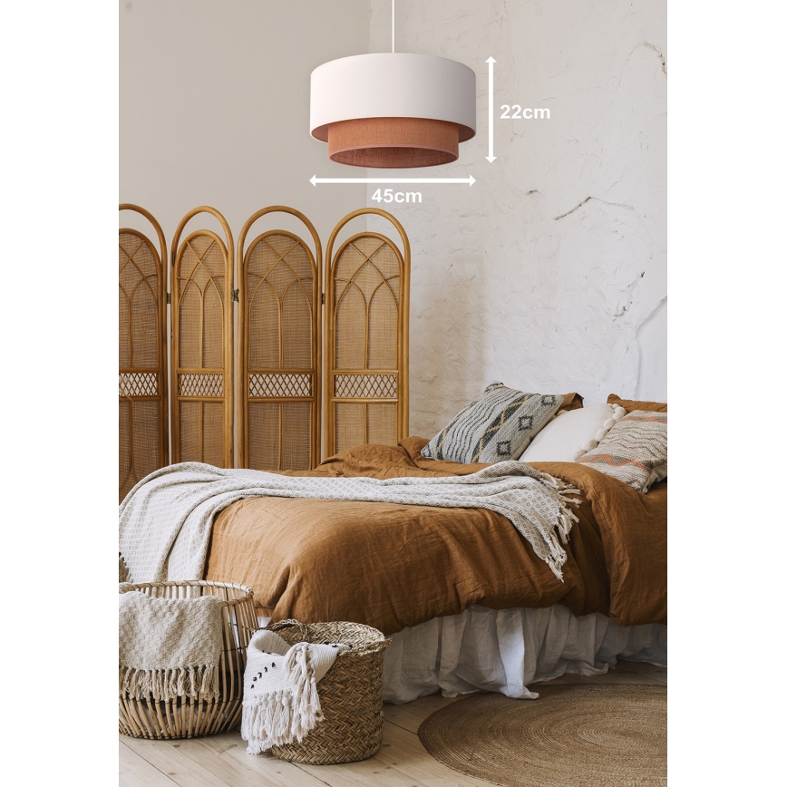 Duolla - Hängeleuchte BOHO 1xE27/40W/230V d 45 cm cremefarben/braun