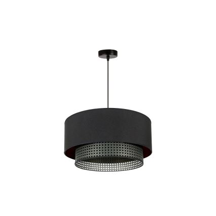 Duolla - Hängeleuchte BOHO RATTAN 1xE27/15W/230V d 45 cm schwarz