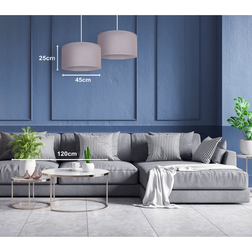 Duolla - Hängeleuchte BRISTOL 1xE27/40W/230V d 45 cm grau