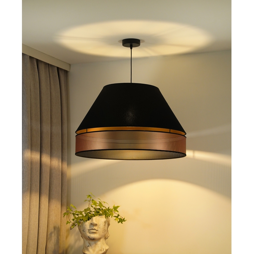 Duolla - Hängeleuchte COPPER SHINY 1xE27/15W/230V d 60 cm schwarz/kupfern