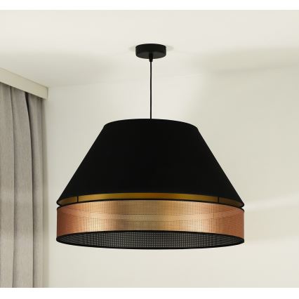 Duolla - Hängeleuchte COPPER SHINY 1xE27/15W/230V d 60 cm schwarz/kupfern
