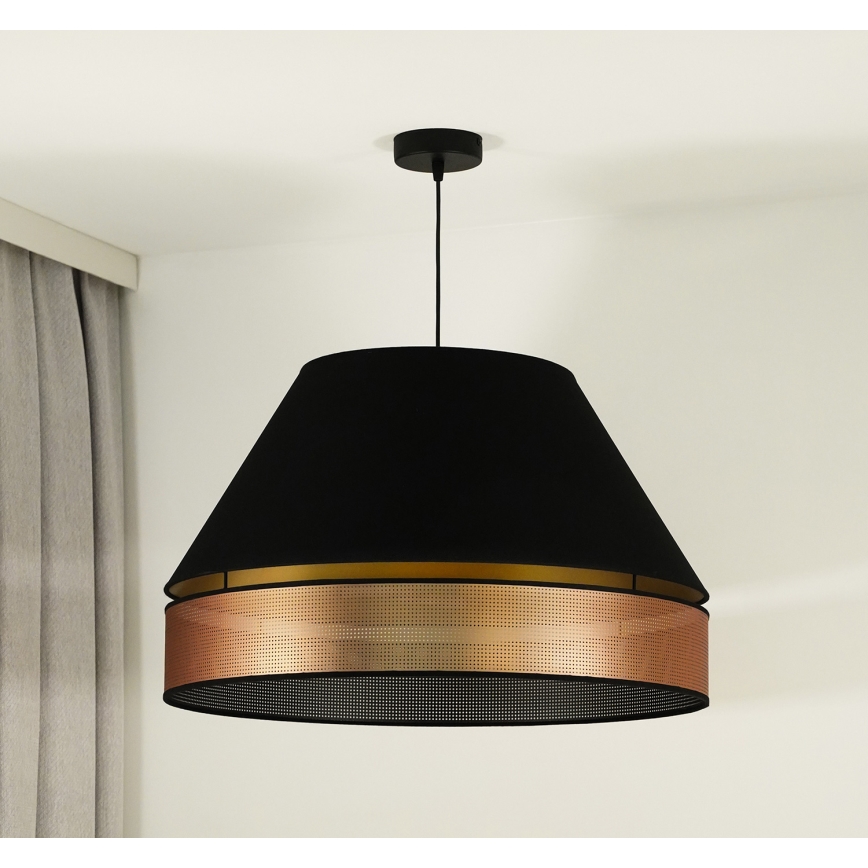 Duolla - Hängeleuchte COPPER SHINY 1xE27/15W/230V d 60 cm schwarz/kupfern
