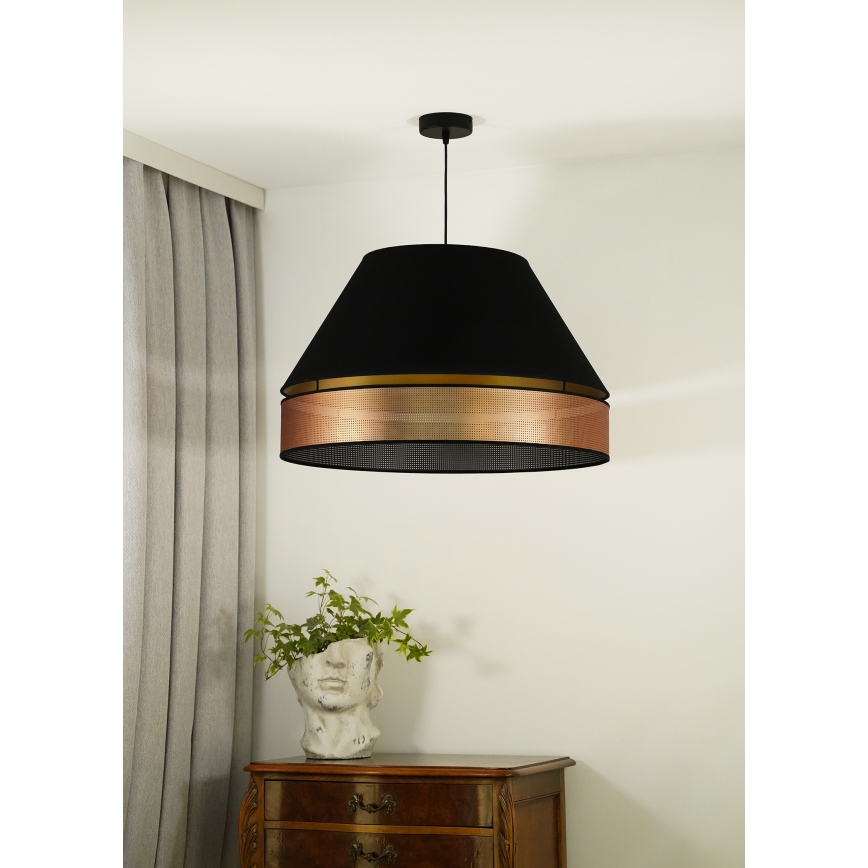 Duolla - Hängeleuchte COPPER SHINY 1xE27/15W/230V d 60 cm schwarz/kupfern