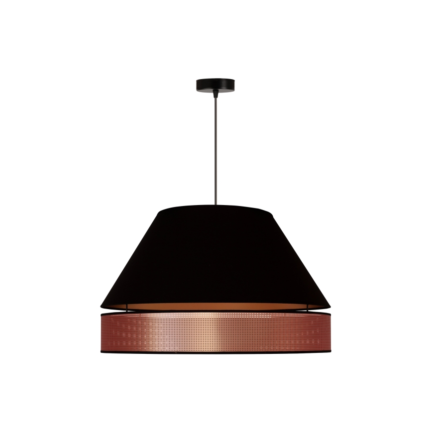 Duolla - Hängeleuchte COPPER SHINY 1xE27/15W/230V d 60 cm schwarz/kupfern
