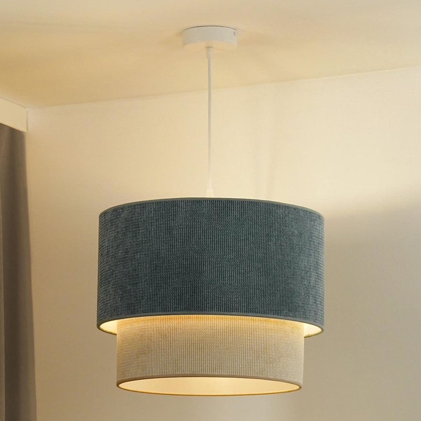 Duolla - Hängeleuchte CORDUROY 1xE27/15W/230V d 40 cm blau/beige