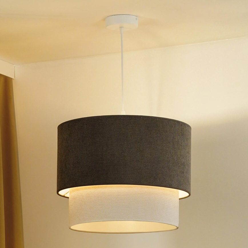 Duolla - Hängeleuchte CORDUROY 1xE27/15W/230V d 40 cm braun/cremefarben