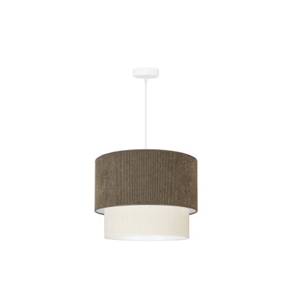 Duolla - Hängeleuchte CORDUROY 1xE27/15W/230V d 40 cm braun/cremefarben
