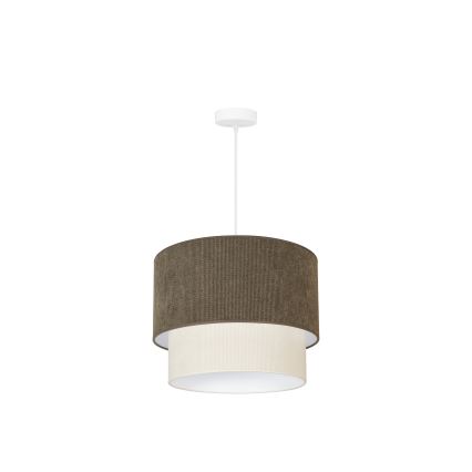 Duolla - Hängeleuchte CORDUROY 1xE27/15W/230V d 40 cm braun/cremefarben