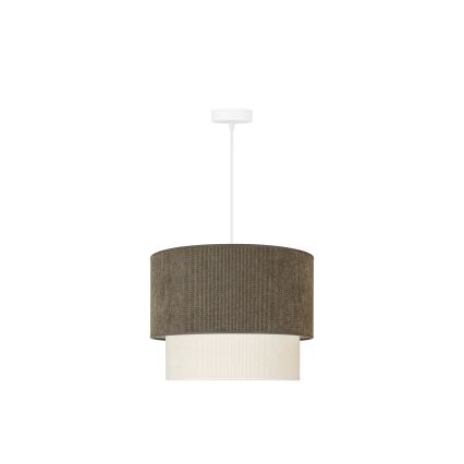 Duolla - Hängeleuchte CORDUROY 1xE27/15W/230V d 40 cm braun/cremefarben