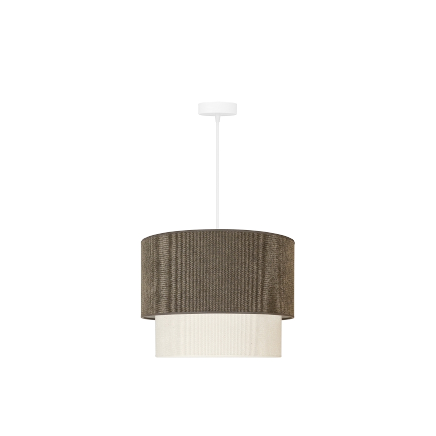 Duolla - Hängeleuchte CORDUROY 1xE27/15W/230V d 40 cm braun/cremefarben