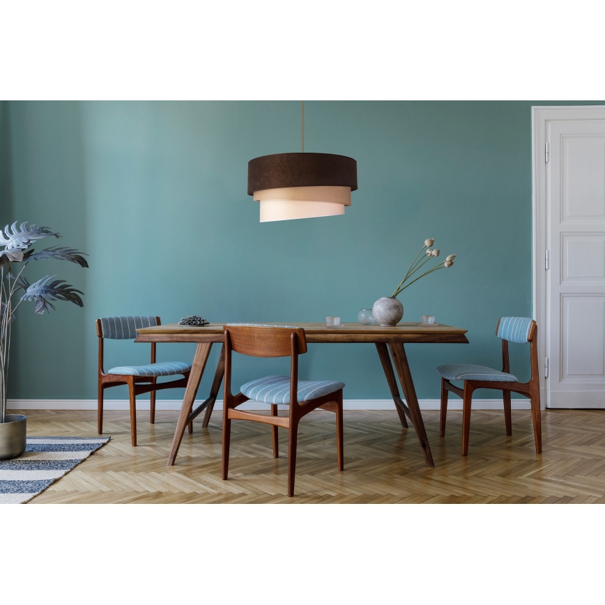 Duolla - Hängeleuchte DEVON 1xE27/40W/230V d 45 cm braun/beige