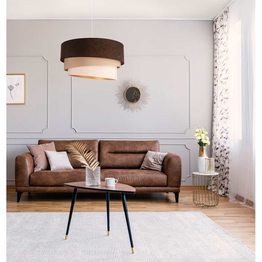 Duolla - Hängeleuchte DEVON 1xE27/40W/230V d 45 cm braun/beige