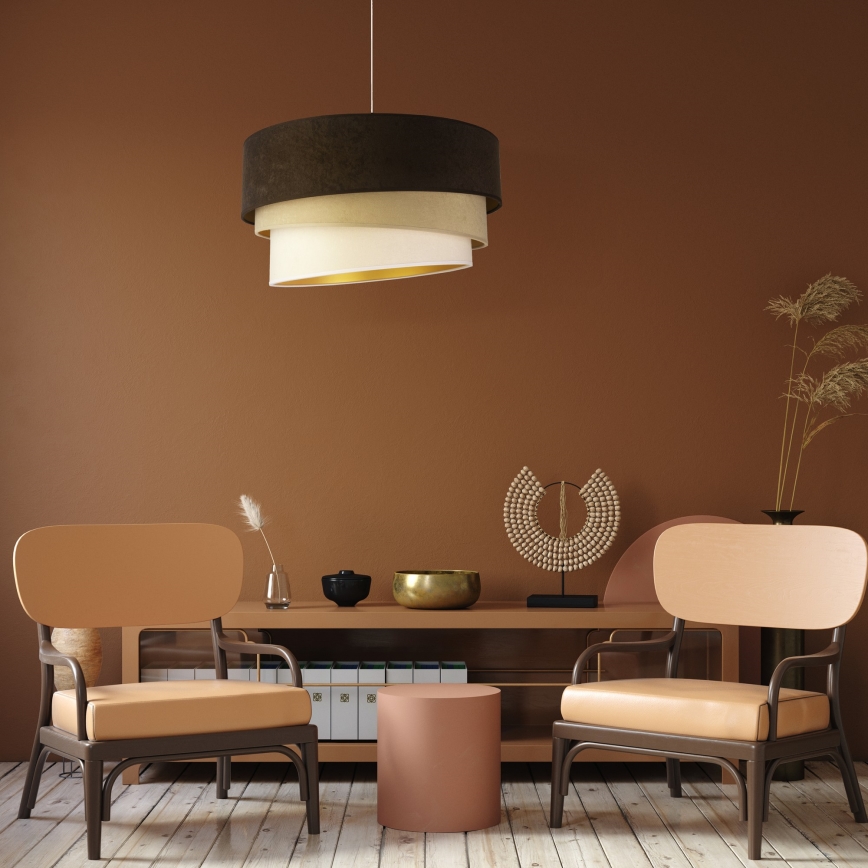 Duolla - Hängeleuchte DEVON 1xE27/40W/230V d 45 cm braun/beige