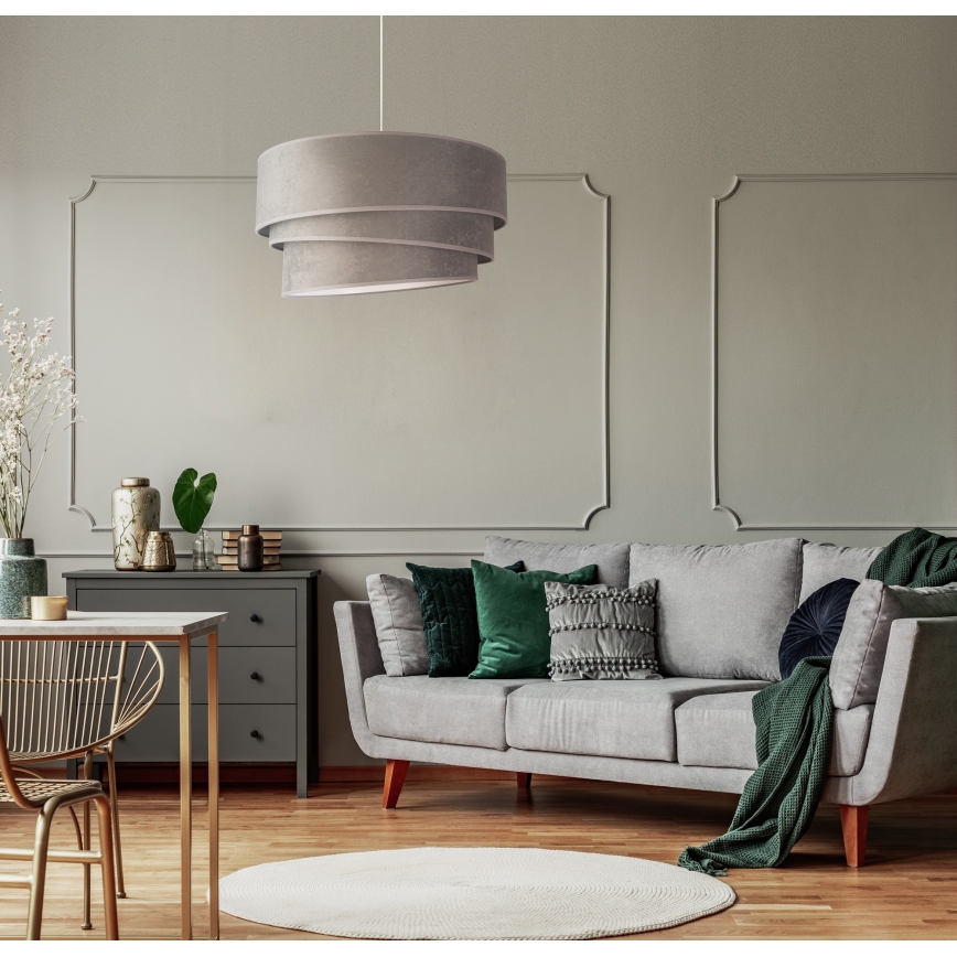 Duolla - Hängeleuchte DEVON 1xE27/40W/230V d 45 cm grau