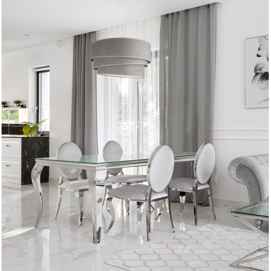 Duolla - Hängeleuchte DEVON 1xE27/40W/230V d 45 cm grau