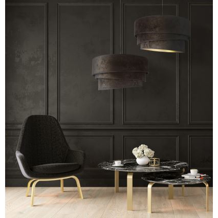 Duolla - Hängeleuchte DEVON 1xE27/40W/230V d 45 cm schwarz/golden