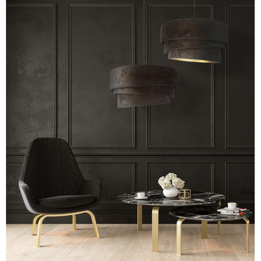 Duolla - Hängeleuchte DEVON 1xE27/40W/230V d 45 cm schwarz/golden