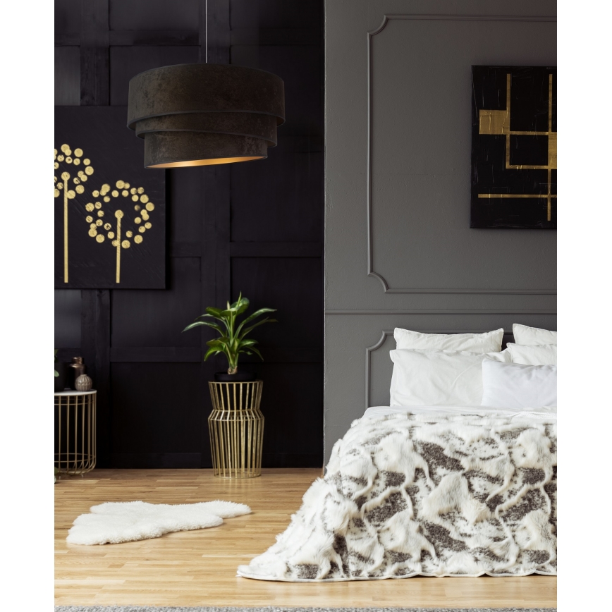 Duolla - Hängeleuchte DEVON 1xE27/40W/230V d 45 cm schwarz/golden