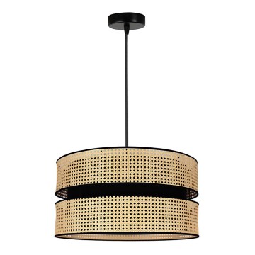 Duolla - Hängeleuchte DUO 1xE27/15W/230V d 40 cm Rattan/schwarz