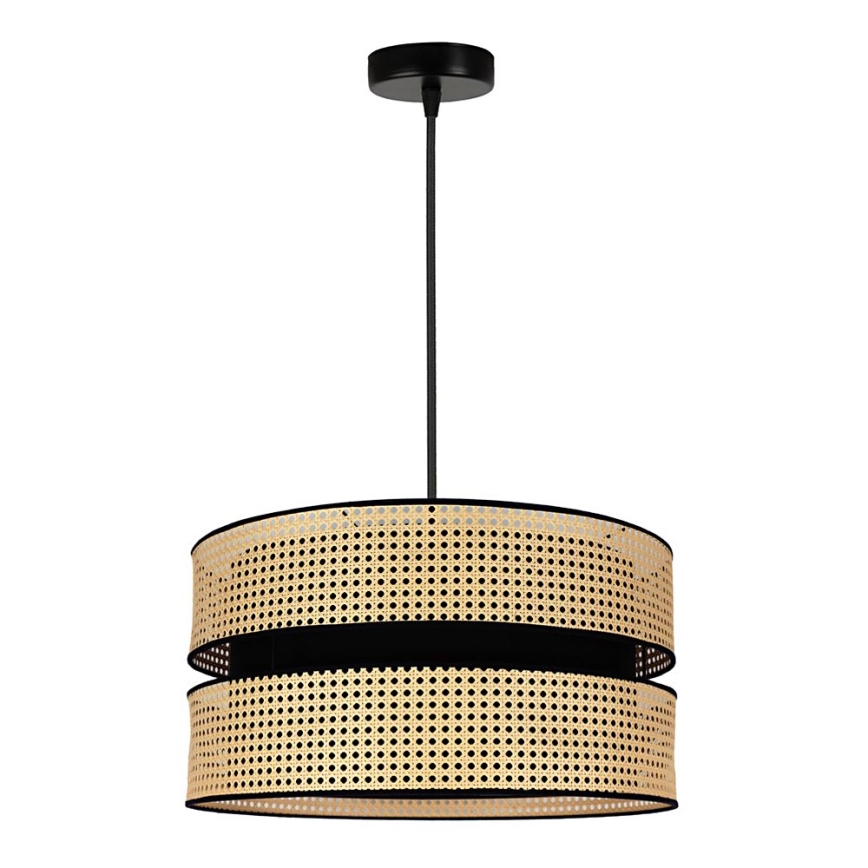 Duolla - Hängeleuchte DUO 1xE27/15W/230V d 40 cm Rattan/schwarz