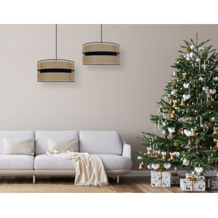 Duolla - Hängeleuchte DUO 1xE27/15W/230V d 40 cm Rattan/schwarz