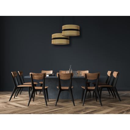 Duolla - Hängeleuchte DUO 1xE27/15W/230V d 40 cm Rattan/schwarz