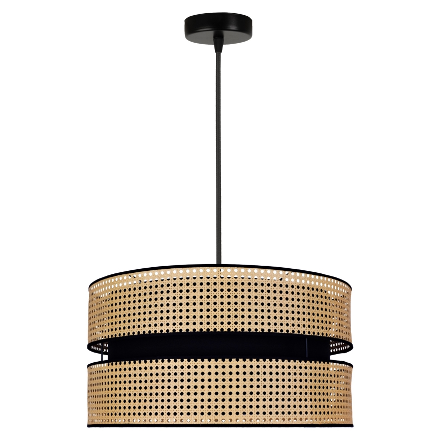 Duolla - Hängeleuchte DUO 1xE27/15W/230V d 40 cm Rattan/schwarz