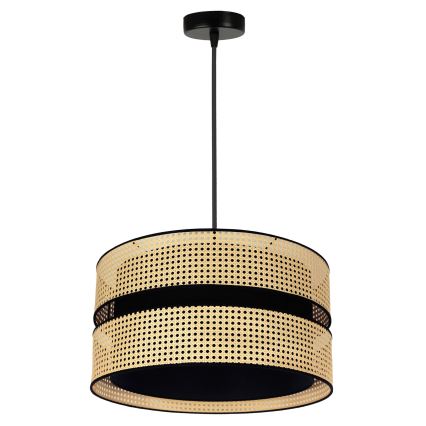 Duolla - Hängeleuchte DUO 1xE27/15W/230V d 40 cm Rattan/schwarz