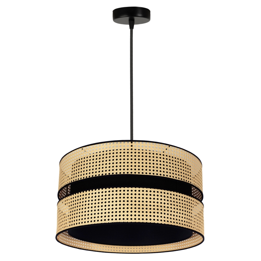 Duolla - Hängeleuchte DUO 1xE27/15W/230V d 40 cm Rattan/schwarz