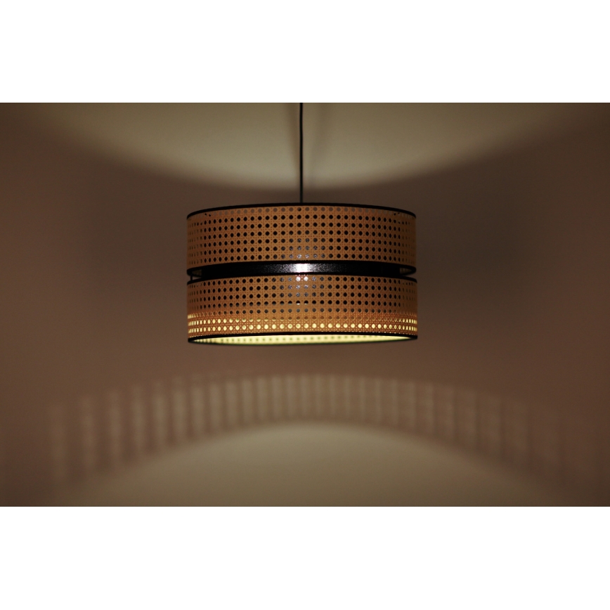 Duolla - Hängeleuchte DUO 1xE27/15W/230V d 40 cm Rattan/schwarz