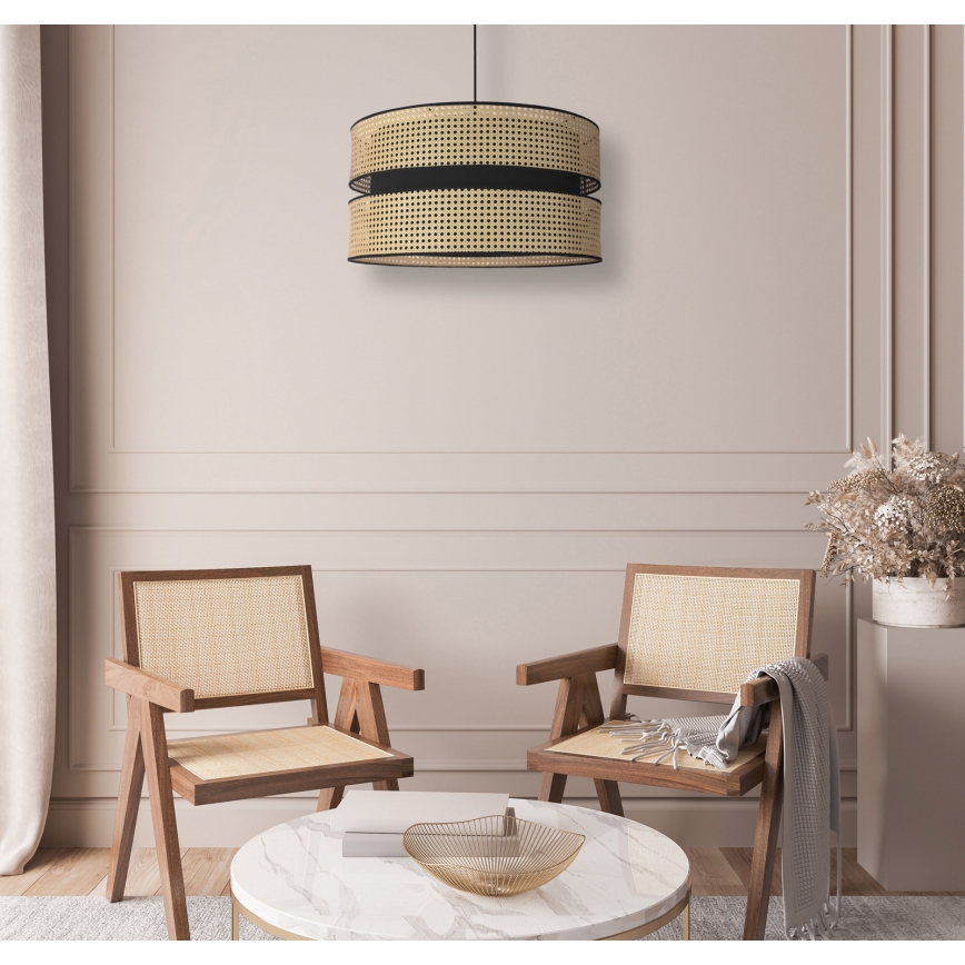 Duolla - Hängeleuchte DUO 1xE27/15W/230V d 40 cm Rattan/schwarz