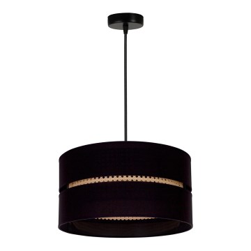 Duolla - Hängeleuchte DUO 1xE27/15W/230V d 40 cm schwarz/Rattan