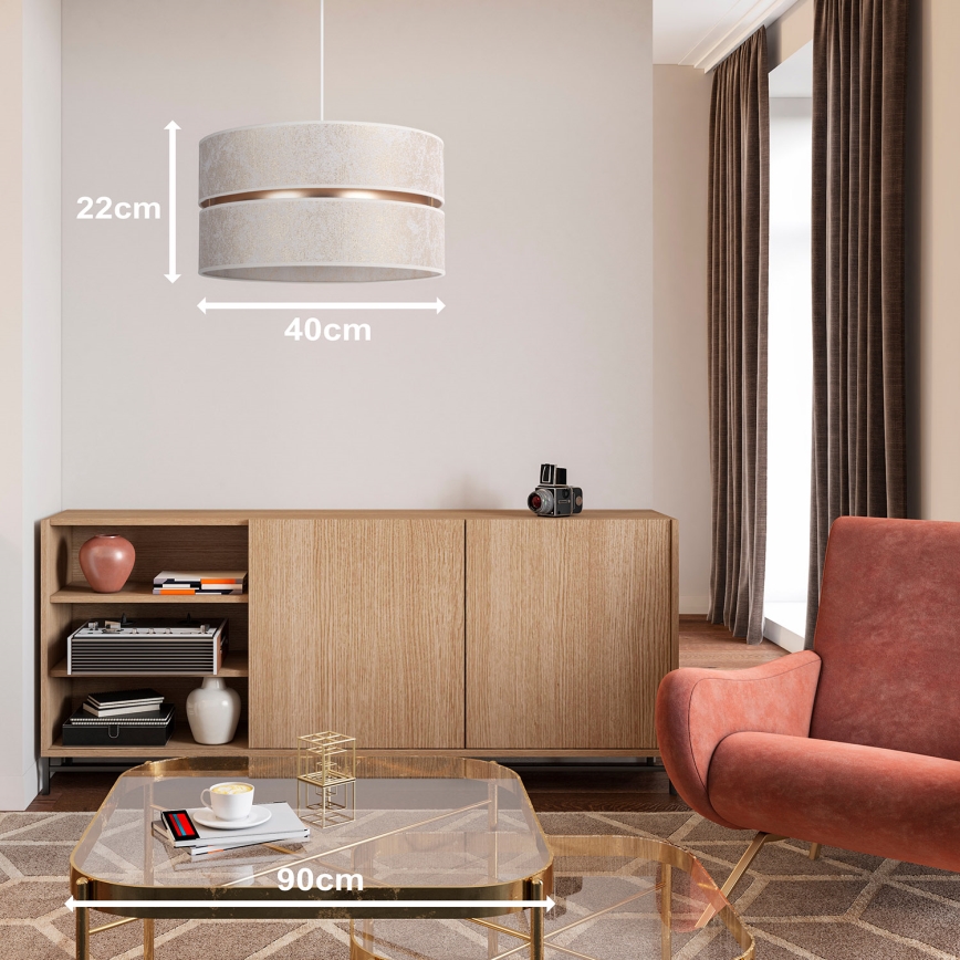 Duolla - Hängeleuchte DUO 1xE27/15W/230V d 40 cm weiß/golden