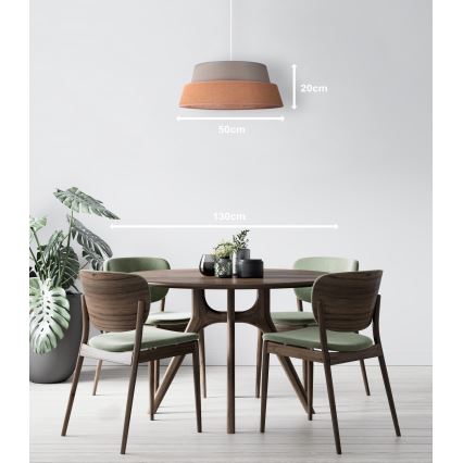 Duolla - Hängeleuchte GALAXY 1xE27/40W/230V d 50 cm grau/braun
