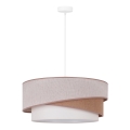 Duolla - Hängeleuchte KOBO 1xE27/15W/230V d 45 cm beige/braun/weiß