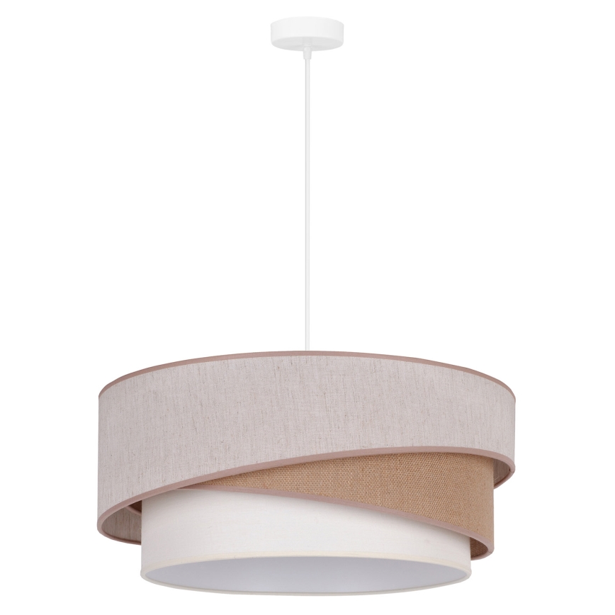 Duolla - Hängeleuchte KOBO 1xE27/15W/230V d 45 cm beige/braun/weiß