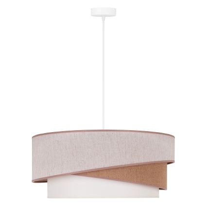 Duolla - Hängeleuchte KOBO 1xE27/15W/230V d 45 cm beige/braun/weiß