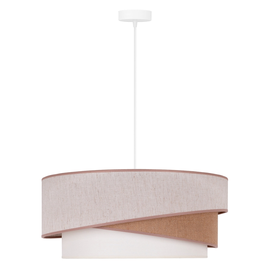 Duolla - Hängeleuchte KOBO 1xE27/15W/230V d 45 cm beige/braun/weiß