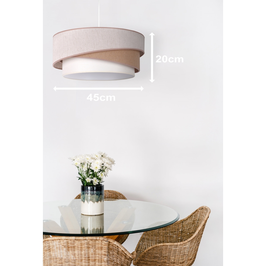 Duolla - Hängeleuchte KOBO 1xE27/15W/230V d 45 cm beige/braun/weiß