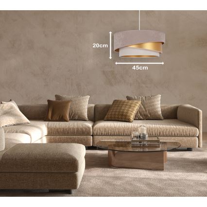 Duolla - Hängeleuchte KOBO 1xE27/15W/230V d 45 cm beige/golden/cremefarben